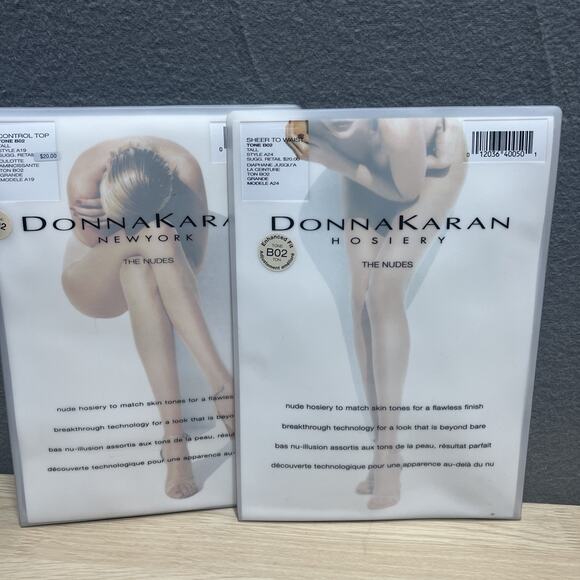 Bundle of 4 Donna Karan Mix Tones Colors Tall Control Top Pantyhose New $69 - Picture 2 of 7